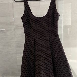 Black patterned swing dress